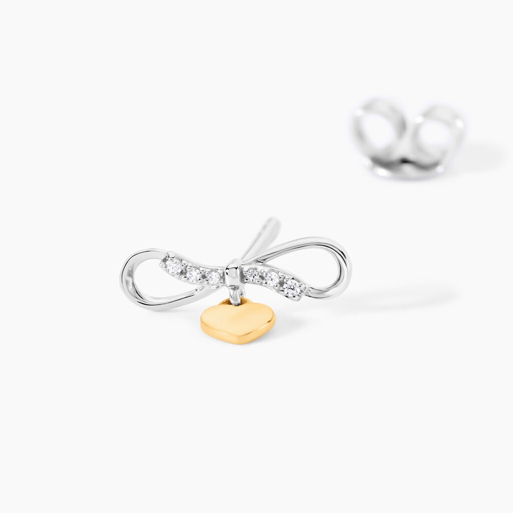 Boucles D'oreilles Puces Or Jaune Oxyde De Zirconium - Clous d'oreilles Femme | Histoire d’Or