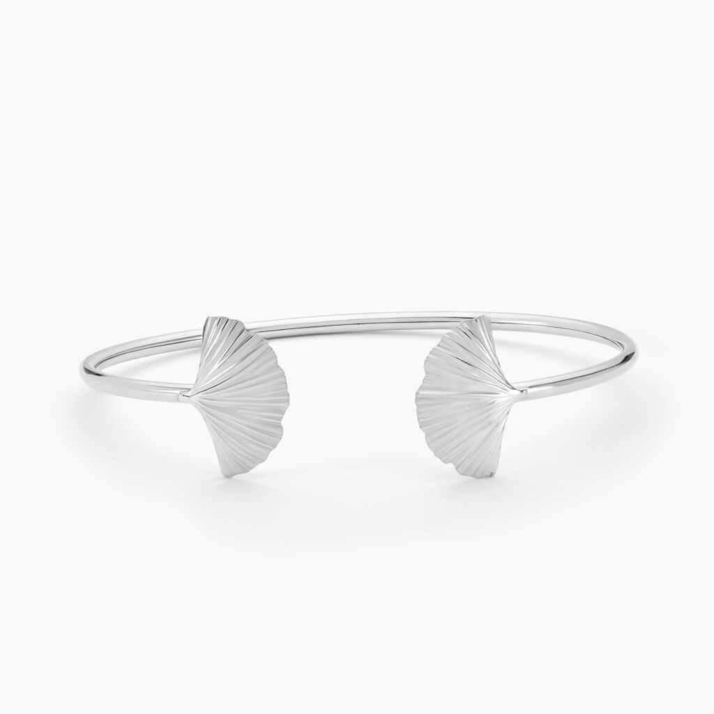 Bracelet Jonc Sahana Argent Blanc - Bracelets joncs Femme | Histoire d’Or