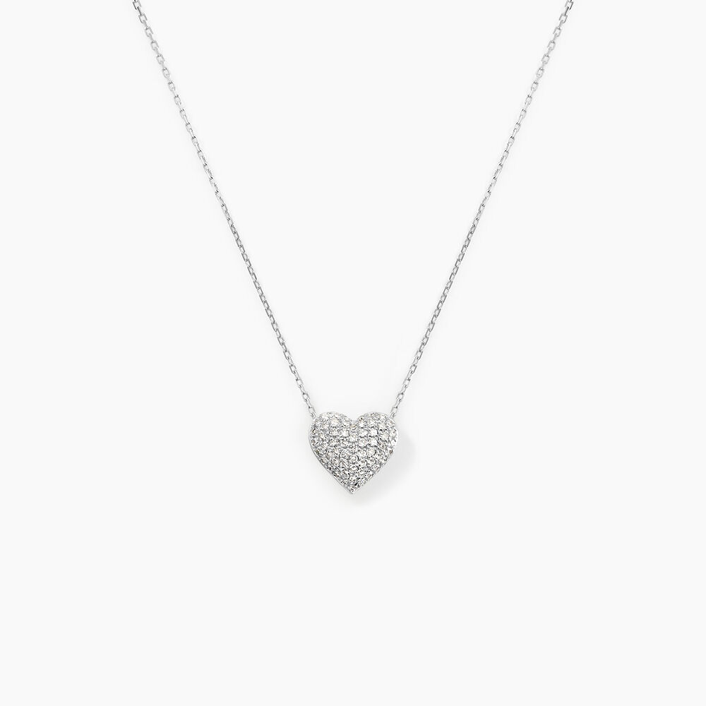 Collier avec coeur en diamant Clearance