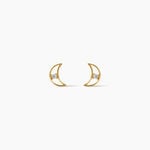 Boucles D'Oreilles Puces Brent Argent Dor&eacute; A L'Or 750/1000 Oxyde De Zirconium - Boucles d'oreilles fantaisie Enfant | Histoire d&rsquo;Or