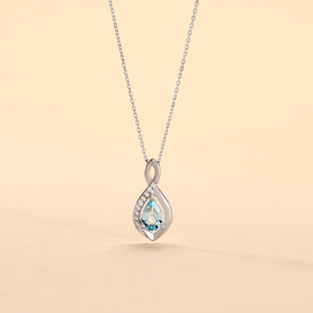 Collier Dalil Or Blanc Topaze Oxyde - Colliers Femme | Histoire d&rsquo;Or