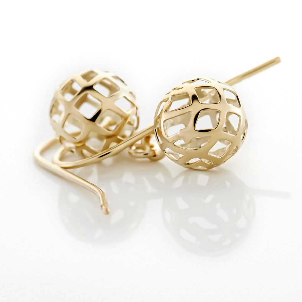 Boucles D'oreilles Pendantes Fidelia Boules Or Jaune - Boucles d'oreilles pendantes Femme | Histoire d’Or