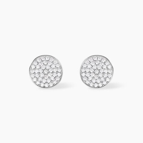 Boucles D'oreilles Puces Darwin Argent Blanc Oxyde - Boucles d'oreilles fantaisie Femme | Histoire d’Or