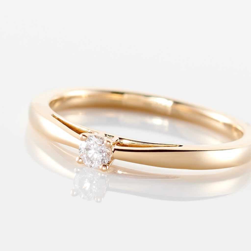 Bague Soltaire Iris Or Jaune Diamant - Bagues solitaires Femme | Histoire d’Or