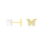 Boucles D'oreilles Puces Or Jaune Fragaria Oxydes - Clous d'oreilles Femme | Histoire d&rsquo;Or