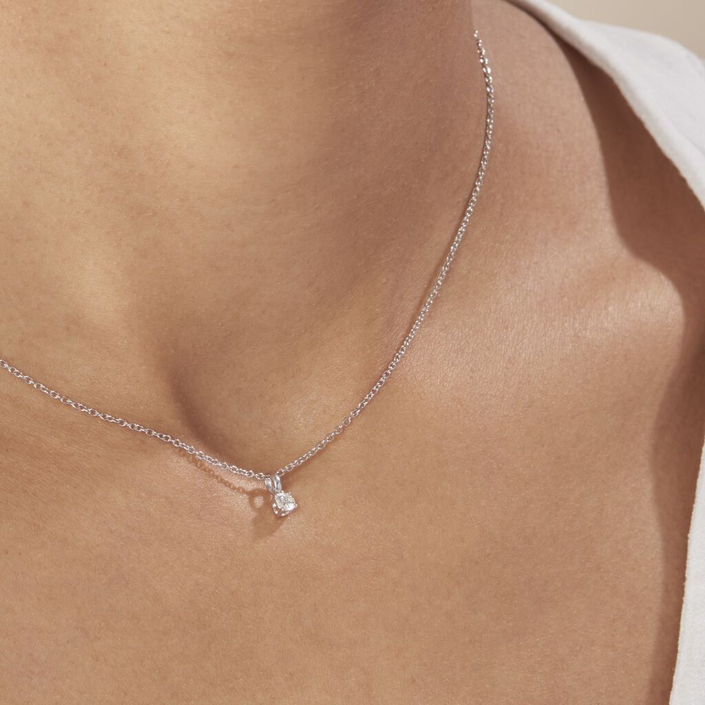 Pendentif Aphrodite Or Blanc Diamant - Pendentifs Femme | Histoire d’Or