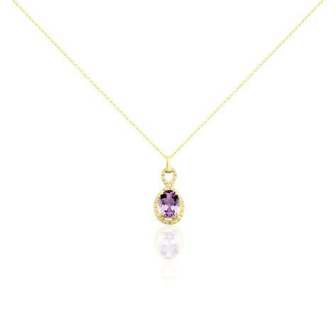 Collier Passion Or Jaune Amethyste Et Oxyde De Zirconium - Colliers Femme | Histoire d’Or