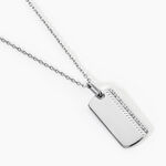 Collier Geoffroi Argent Blanc - Bijoux sans pierre Homme | Histoire d&rsquo;Or