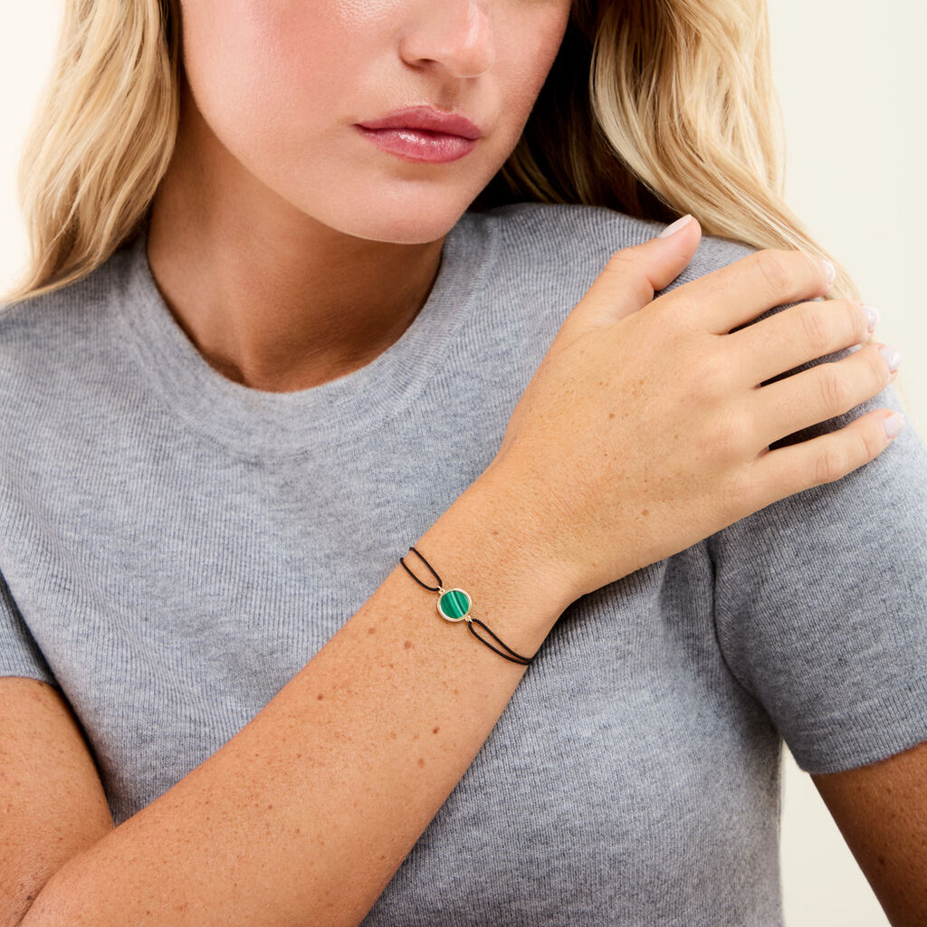 Bracelet Lucky Gems Or Jaune Malachite - Bracelets Coulissants Femme | Histoire d&rsquo;Or