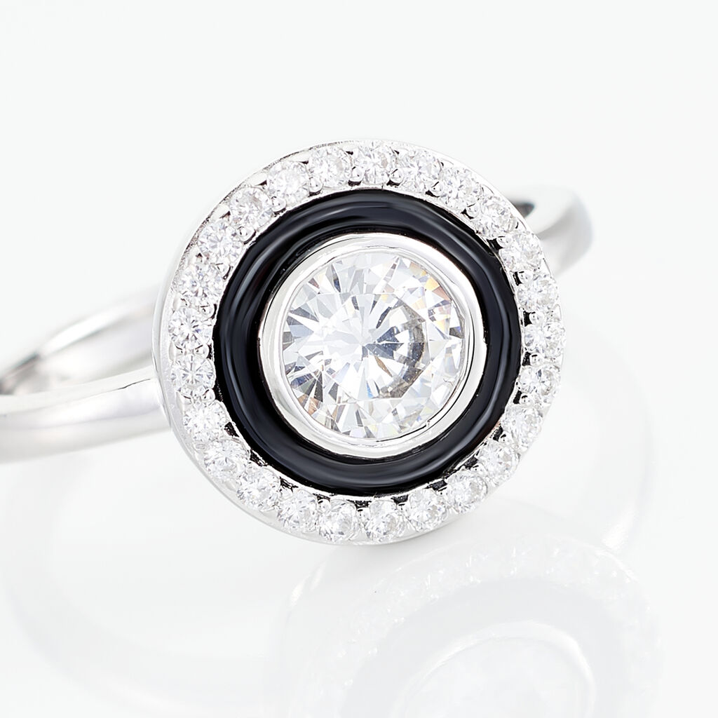 Bague Solitaire Aliou Argent Blanc Oxyde De Zirconium - Bagues solitaires Femme | Histoire d&rsquo;Or