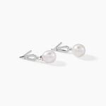 Boucles D'oreilles Pendantes Ludy Argent  Perle De Culture Et Oxyde - Boucles d'oreilles fantaisie Femme | Histoire d&rsquo;Or