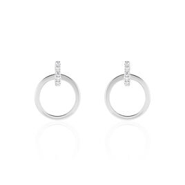 Boucles D'oreilles Puces Melissande Or Blanc Diamant - Clous d'oreilles Femme | Histoire d’Or