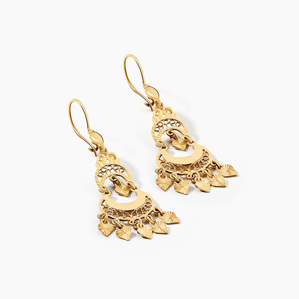 Boucles D'oreilles Pendantes Cherki Or Jaune - Boucles d'oreilles pendantes Femme | Histoire d&rsquo;Or