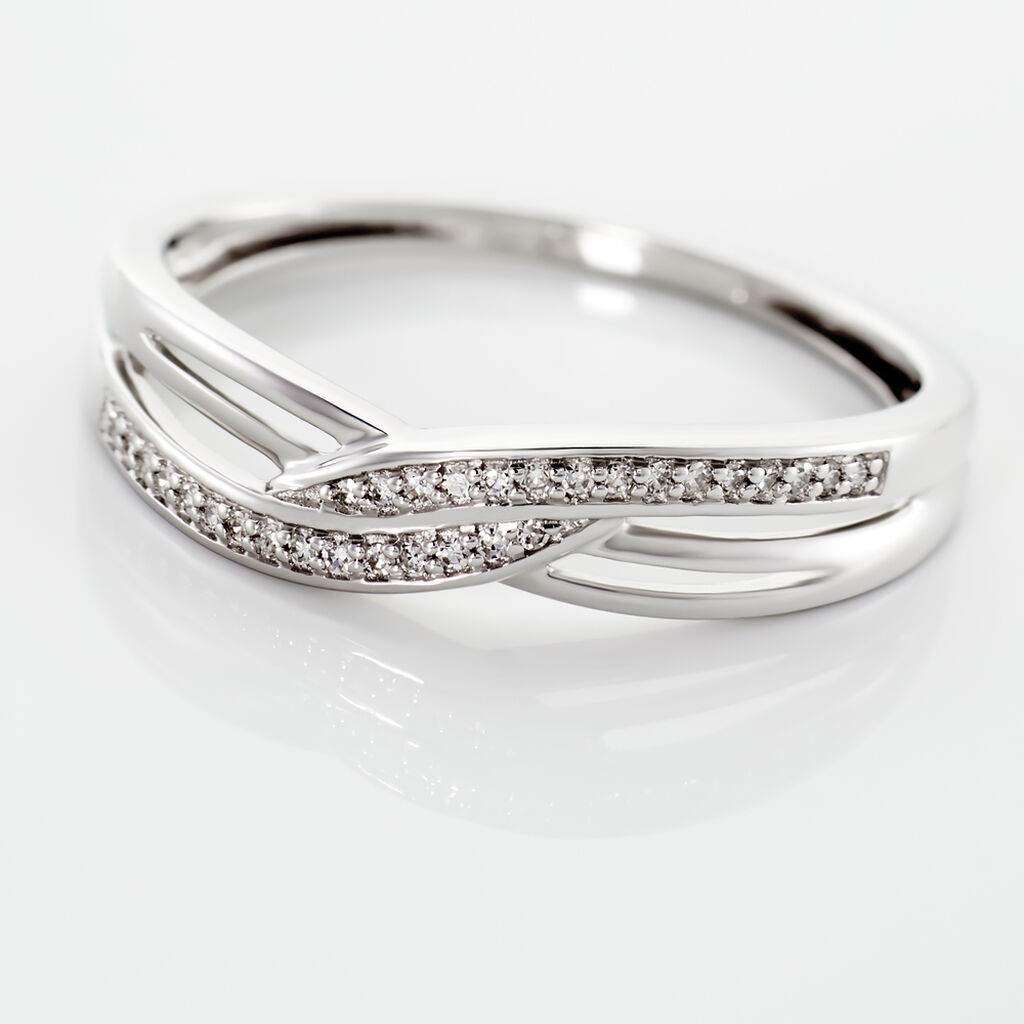 Bague Ilariane Or Blanc Diamant - Bagues avec pierre Femme | Histoire d&rsquo;Or