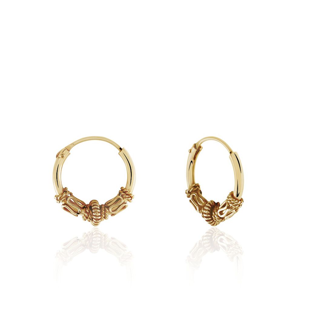 Cr&eacute;oles Tangerine Plaque Or Jaune - Boucles d'oreilles cr&eacute;oles Femme | Histoire d&rsquo;Or