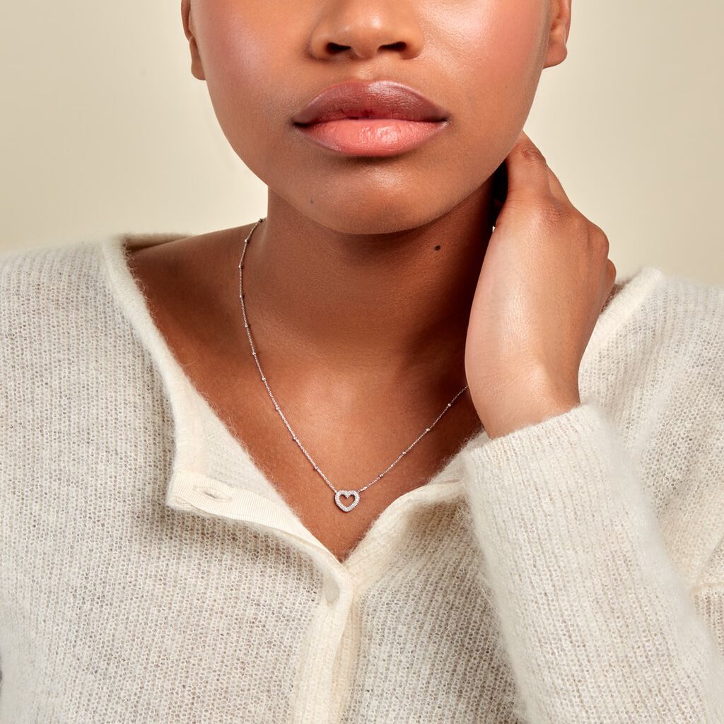 Collier Aella Argent Blanc - Colliers fantaisie Femme | Histoire d’Or