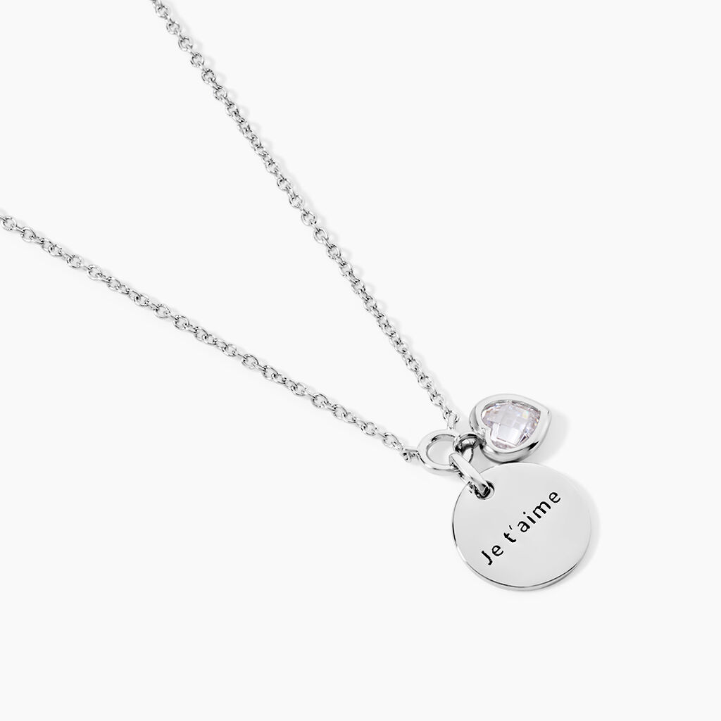 Collier Nikoline Argent Blanc Oxyde De Zirconium - Colliers fantaisie Femme | Histoire d&rsquo;Or