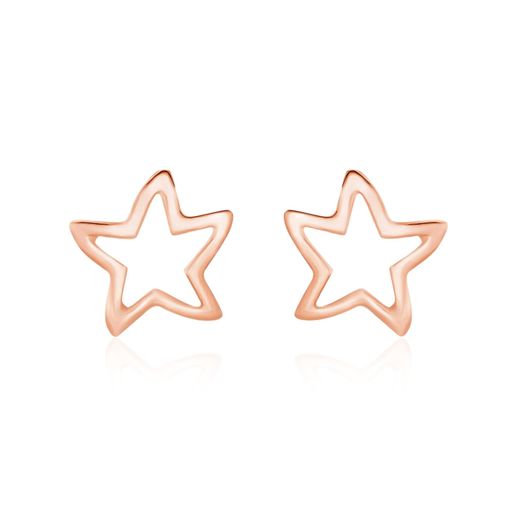Boucles D'oreilles Puces Alphonsine Etoile De Mer Or Rose - Clous d'oreilles Femme | Histoire d’Or