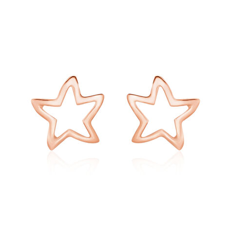 Boucles D'oreilles Puces Alphonsine Etoile De Mer Or Rose - Clous d'oreilles Femme | Histoire d’Or