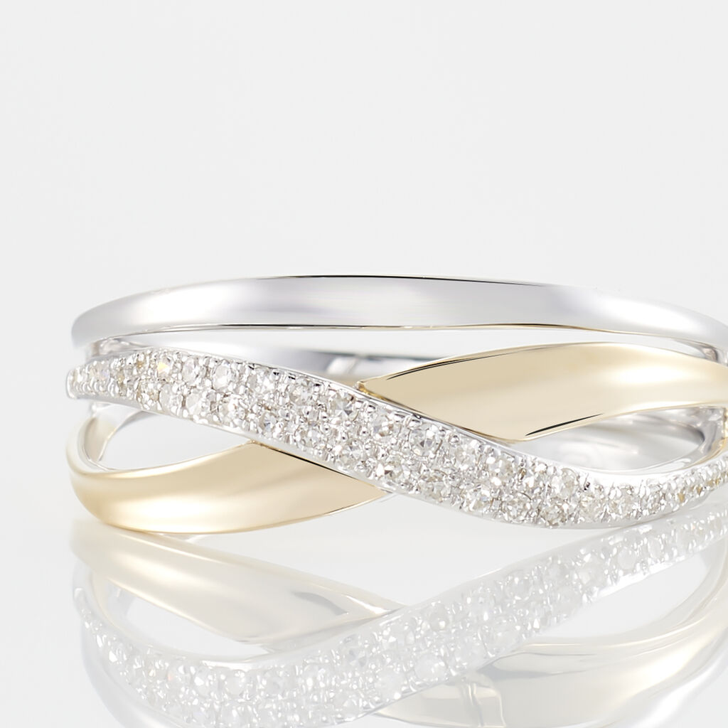 Bague Nene Or Bicolore Diamant - Bagues avec pierre Femme | Histoire d&rsquo;Or