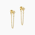 Boucles D'oreilles Pendantes Acier Dor&eacute; Oxyde De Zirconium - Boucles d'oreilles fantaisie Femme | Histoire d&rsquo;Or