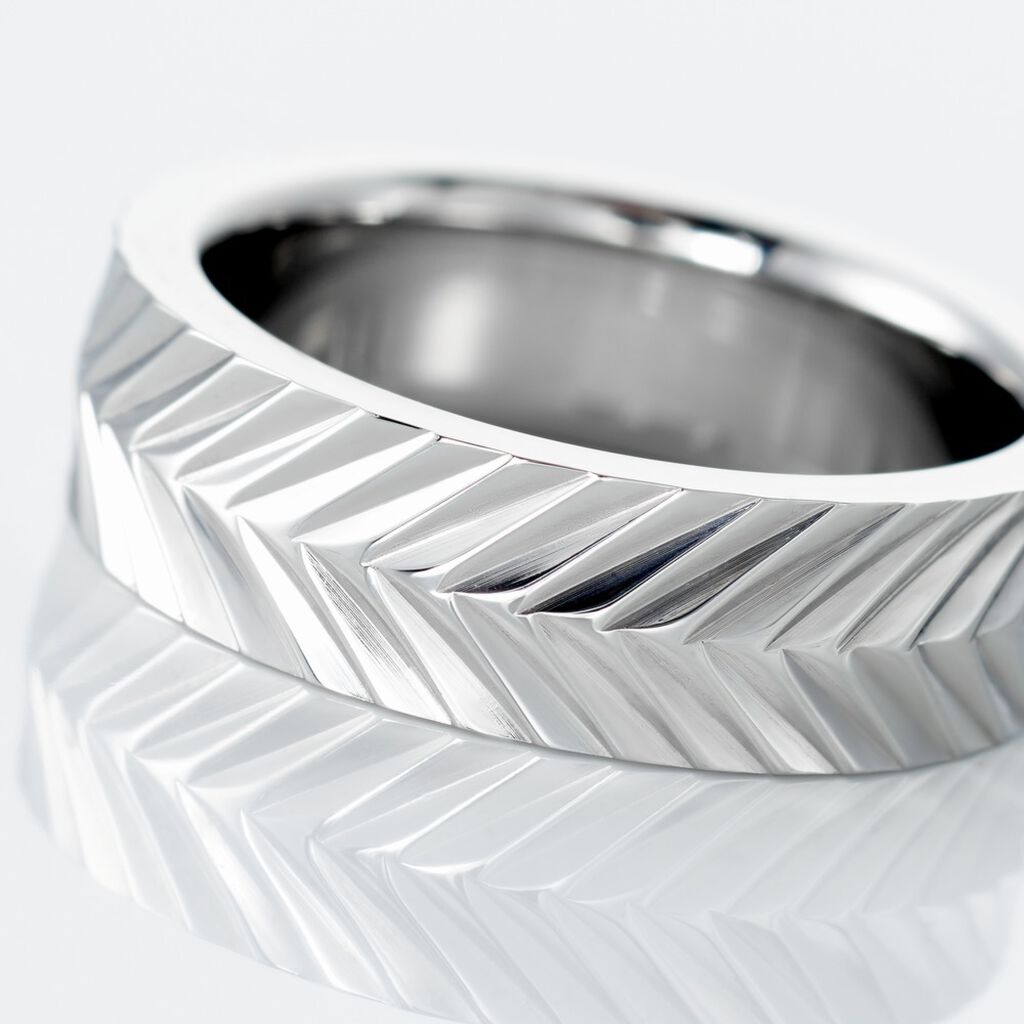 Bague Acier Blanc Jancis - Bagues fantaisie Homme | Histoire d&rsquo;Or