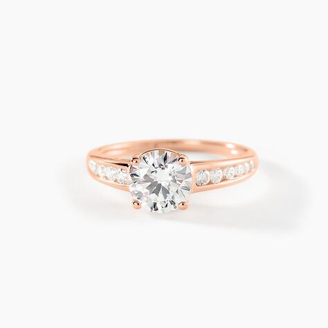 Bague Tatjana Or Rose Oxyde De Zirconium - Bagues solitaires Femme | Histoire d&rsquo;Or