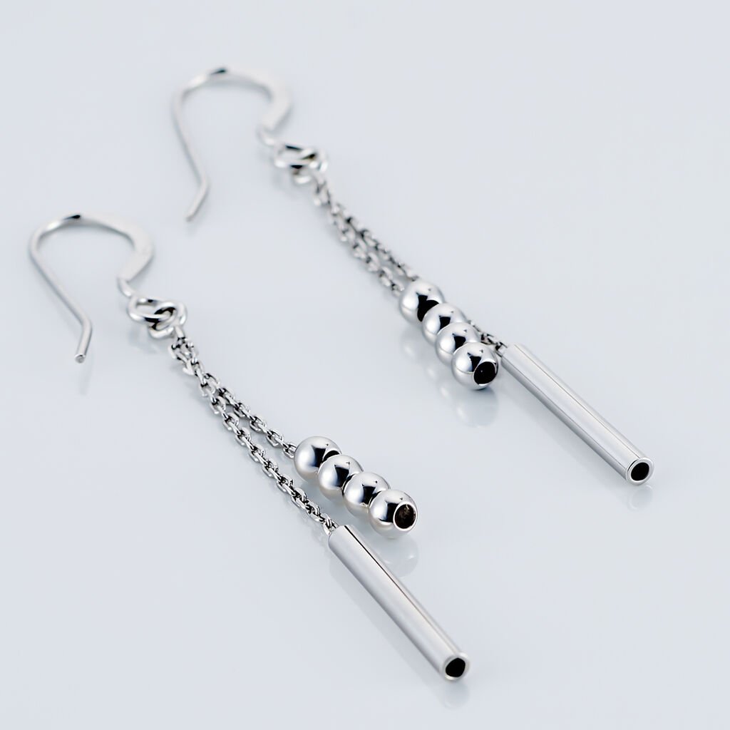 Boucles D'oreilles Pendantes Eucleia Argent Blanc - Boucles d'oreilles fantaisie Femme | Histoire d&rsquo;Or