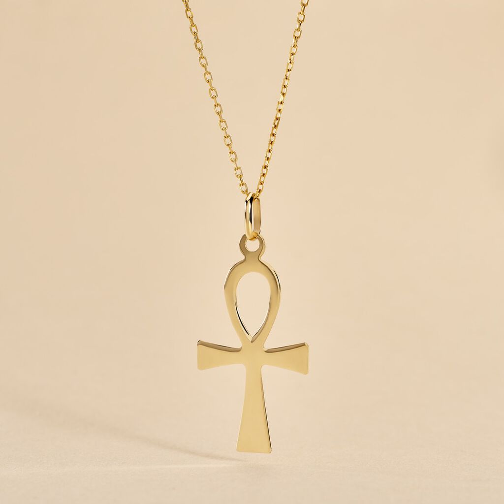 Pendentif Basilissa Croix De Vie Or Jaune - Pendentifs Bapt&ecirc;me Famille | Histoire d&rsquo;Or