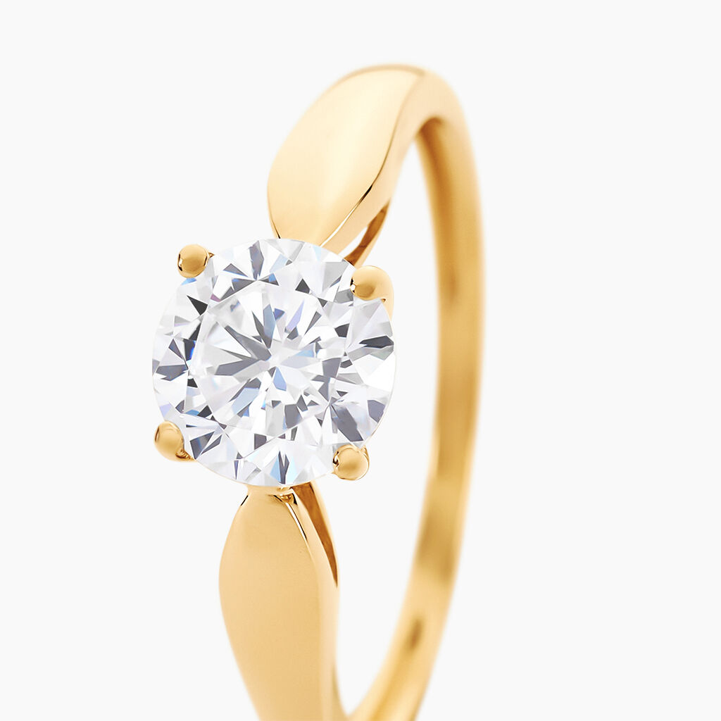 Bague Solitaire Illyana Or Jaune Oxyde De Zirconium - Bagues solitaires Femme | Histoire d&rsquo;Or