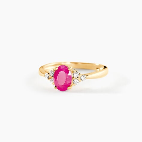 Bague Lea Or Jaune Rubis Et Diamant - Bagues solitaires Femme | Histoire d&rsquo;Or
