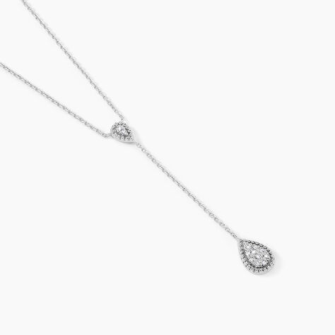 Collier Mariona Or Blanc Diamant - Colliers Femme | Histoire d&rsquo;Or