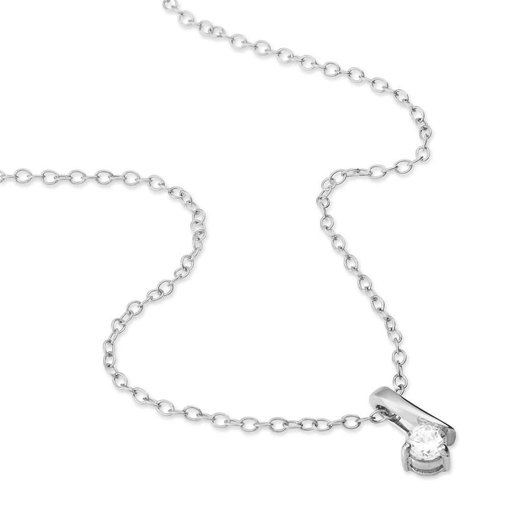 Collier April Argent Blanc Oxyde De Zirconium - Colliers fantaisie Femme | Histoire d&rsquo;Or