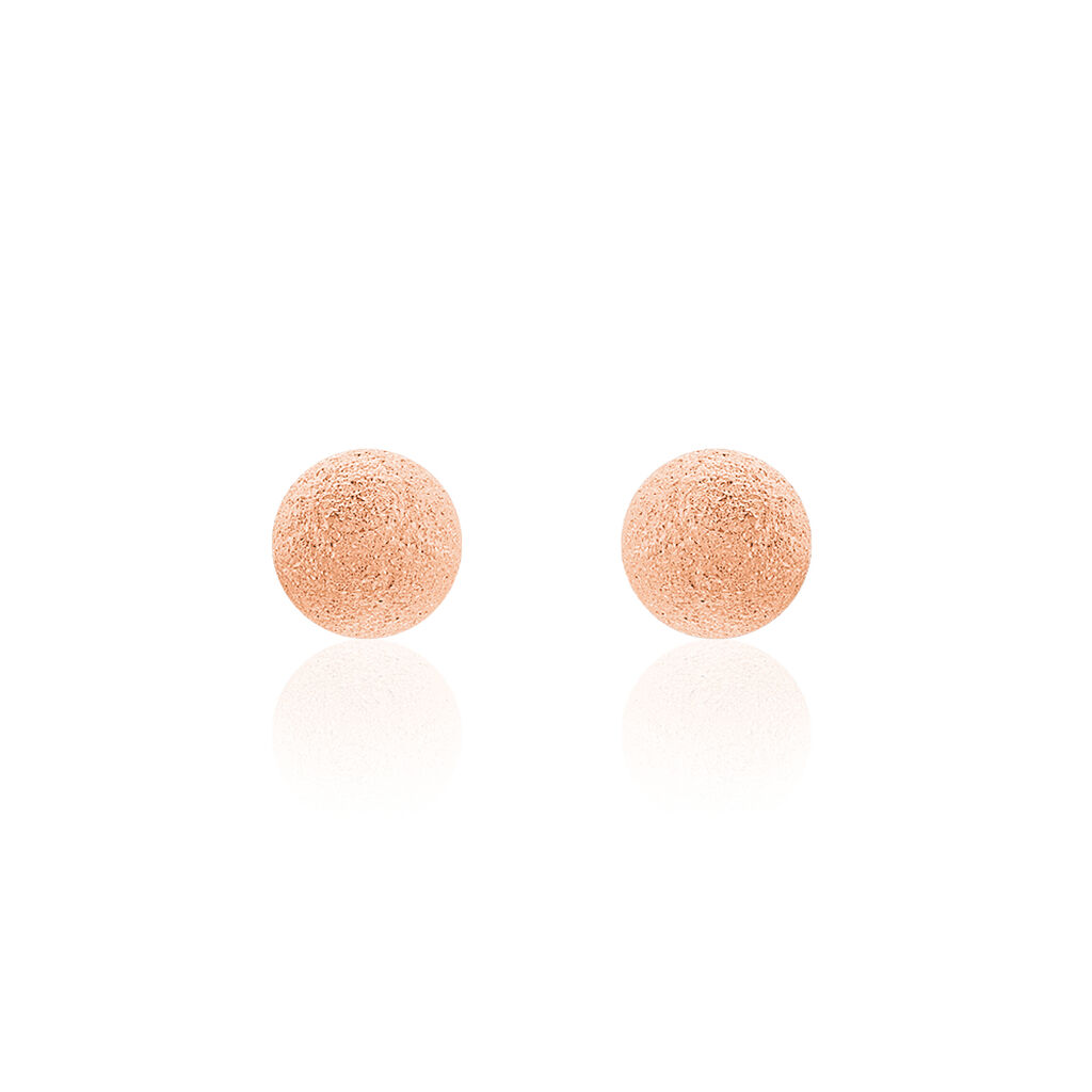 Boucles D'oreilles Puces Fidelia Boule Sablee Or Rose - Clous d'oreilles Femme | Histoire d’Or