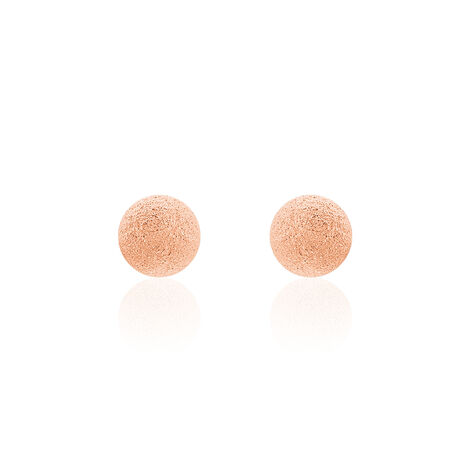 Boucles D'oreilles Puces Fidelia Boule Sablee Or Rose - Clous d'oreilles Femme | Histoire d’Or