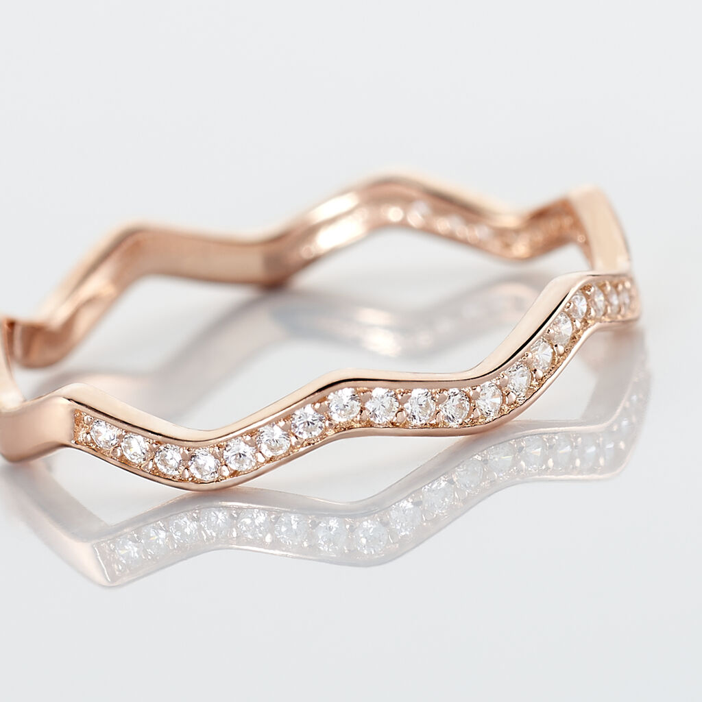 Bague Jasmyn Argent Rose Oxyde De Zirconium - Bagues avec pierre Femme | Histoire d’Or