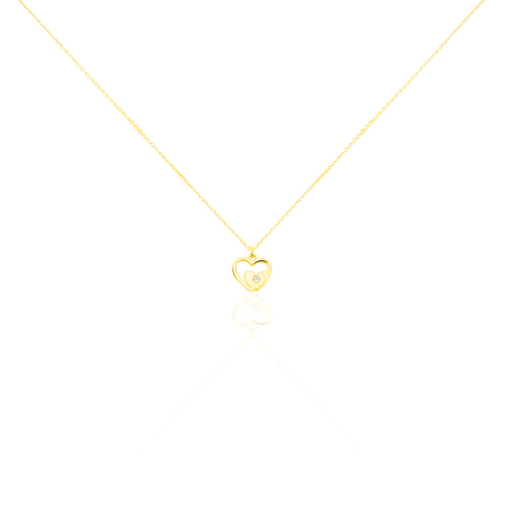 Collier Terentille Coeur Or Jaune Oxyde De Zirconium