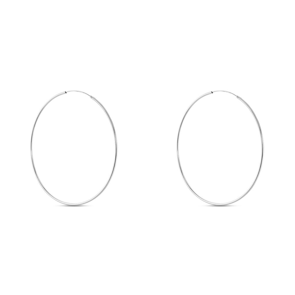 Créoles Argent Blanc Olympia - Boucles d'oreilles créoles Femme | Histoire d’Or