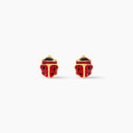 Boucles D'oreilles Puces Or Jaune Helidie Email - Clous d'oreilles Enfant | Histoire d&rsquo;Or