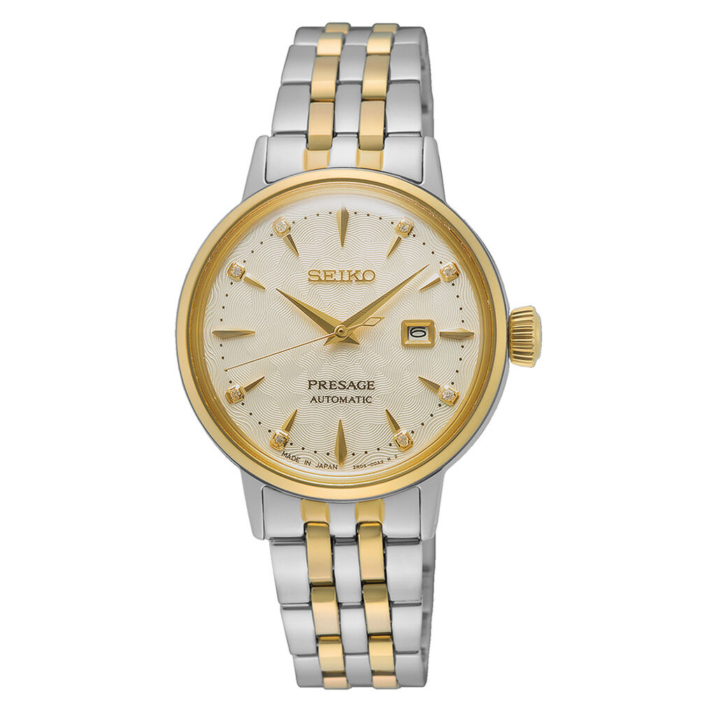 Montre Seiko Presage Cocktail Champagne - Id&eacute;es cadeaux Femme | Histoire d&rsquo;Or