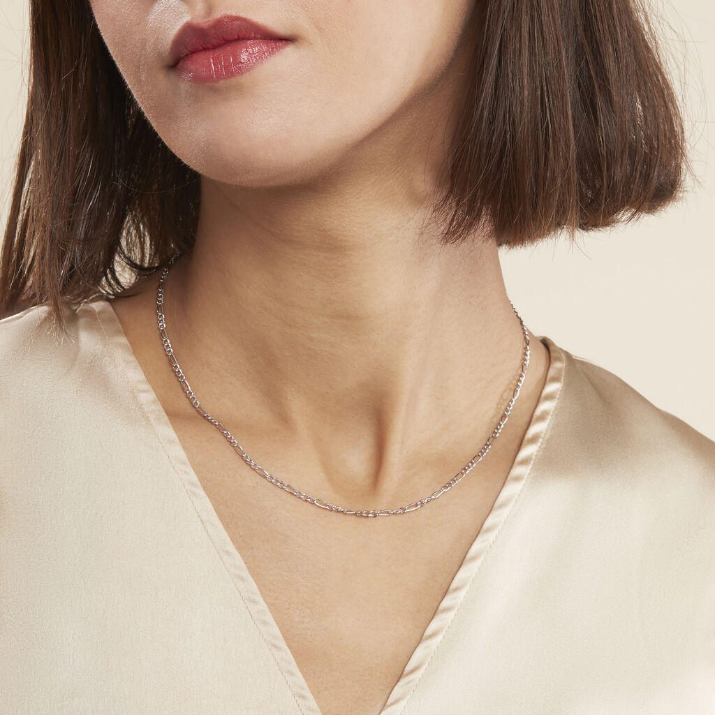 Chaîne Cameo Maille Alternee 1/3 Or Blanc - Chaines Femme | Histoire d’Or