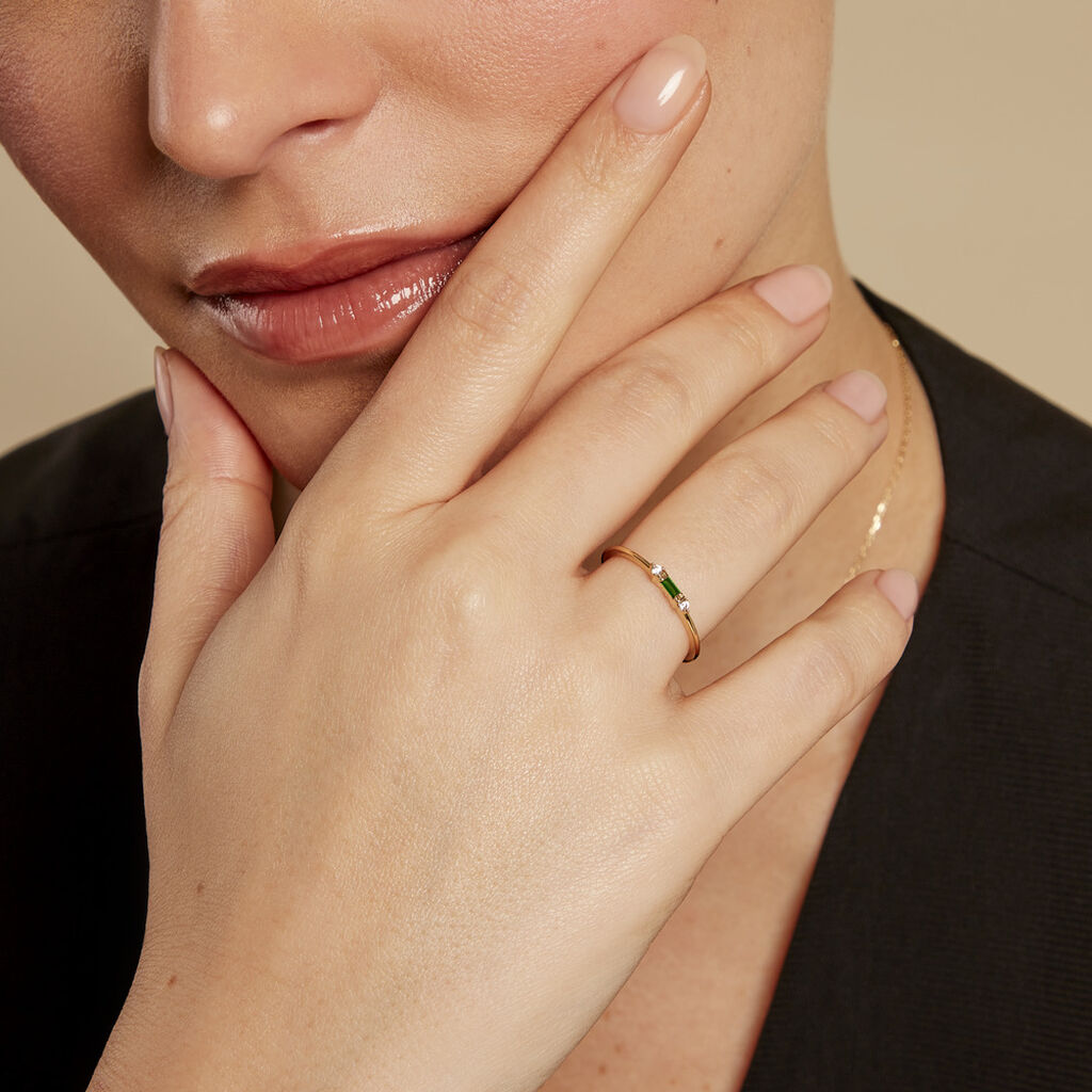 Bague Ylonna Plaque Or Jaune Oxyde De Zirconium - Bagues avec pierre Femme | Histoire d’Or