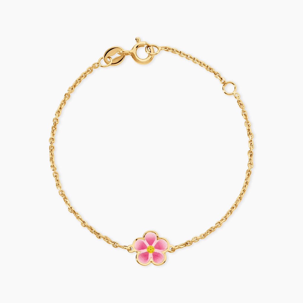 Bracelet Syna Fleur Argent Dor&eacute; A L'Or 750/1000 - Bijoux sans pierre Enfant | Histoire d&rsquo;Or