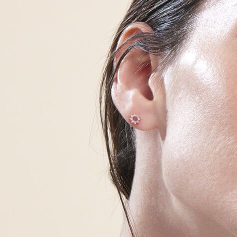 Boucles D'oreilles Puces Ama Argent Blanc Oxyde De Zirconium - Boucles d'oreilles fantaisie Femme | Histoire d’Or