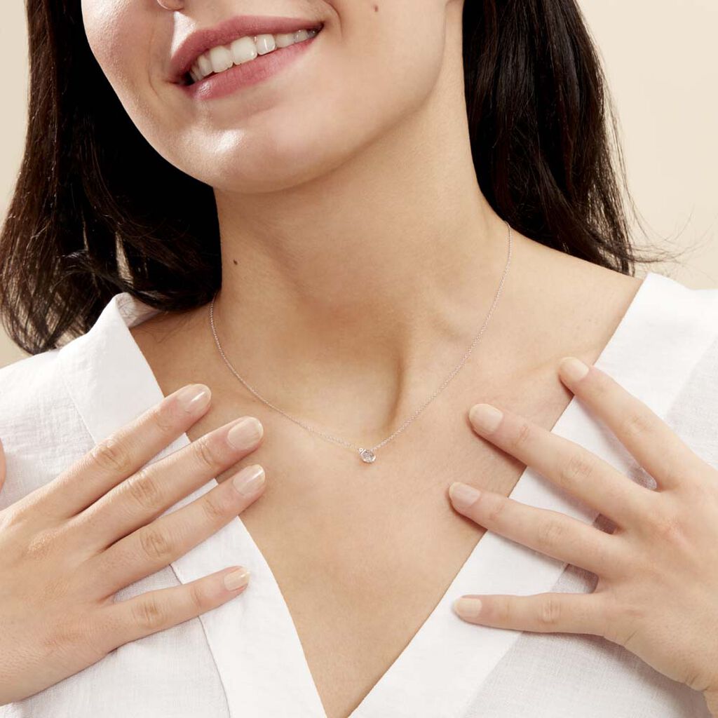 Collier Aphrodite Or Blanc Diamant - Colliers Femme | Histoire d’Or