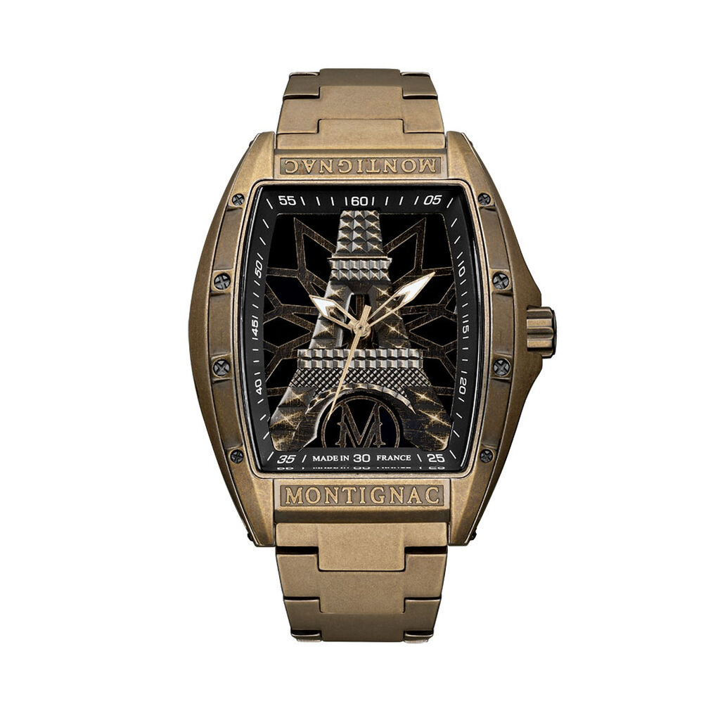 Montre Montignac Tonneau Noir - Montres Homme | Histoire d&rsquo;Or
