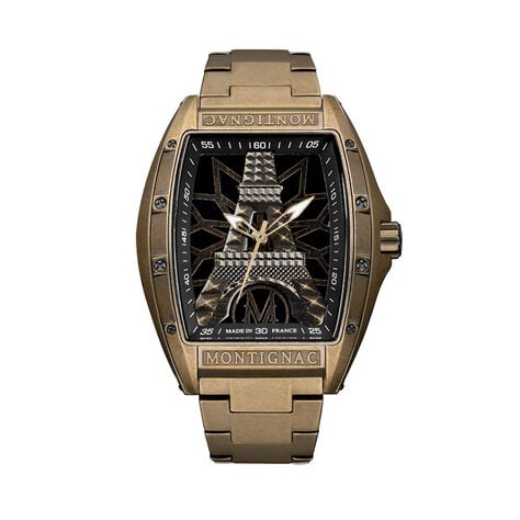 Montre Montignac Tonneau Noir - Montres Homme | Histoire d&rsquo;Or