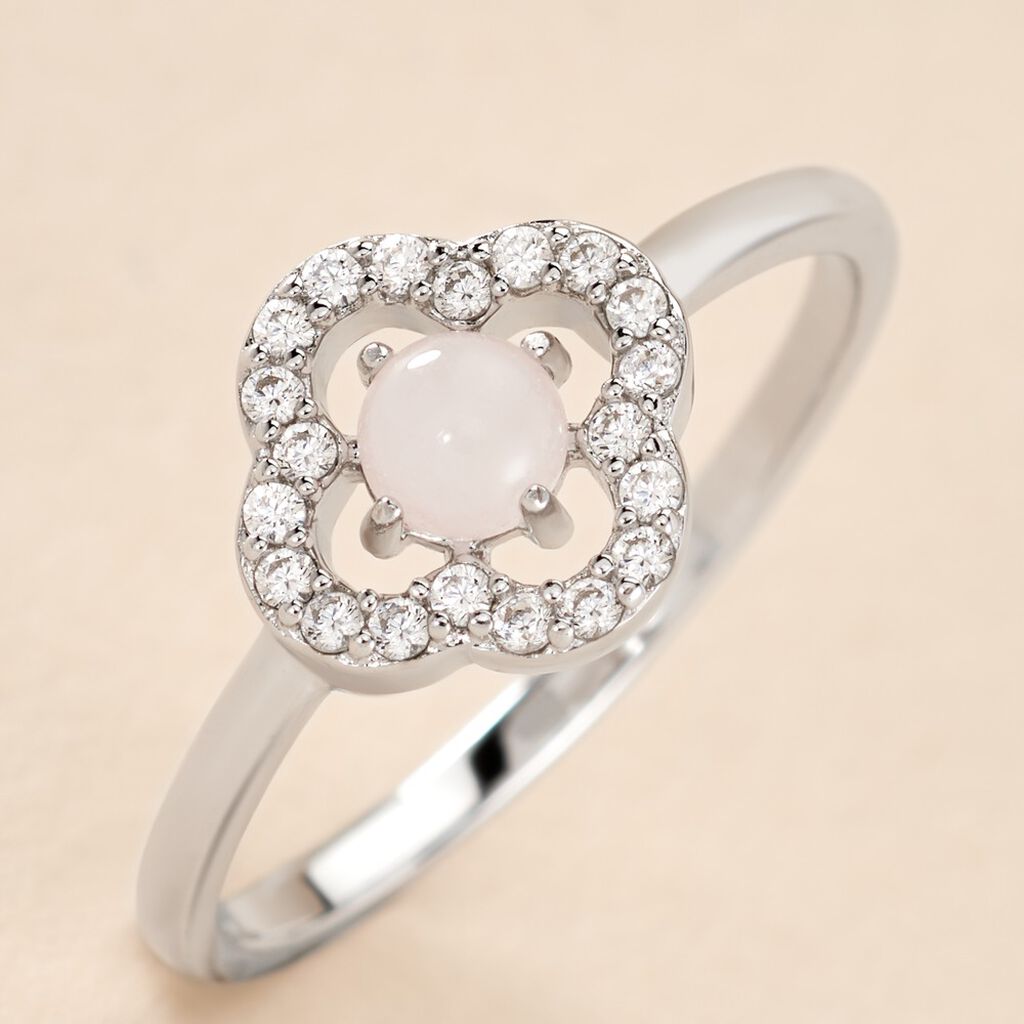 Bague Dally Argent Blanc Quartz Oxyde De Zirconium - Bagues solitaires Femme | Histoire d’Or