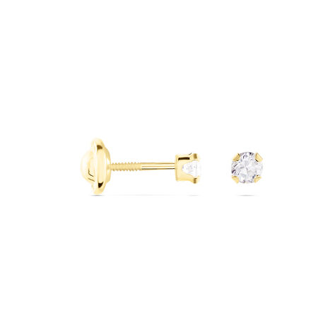puce d oreille diamant - en or rose 18 carats - Très bon rapport