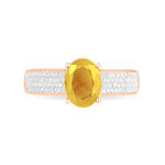 Bague Crista Or Rose Citrine Et Diamant - Bagues solitaires Femme | Histoire d&rsquo;Or